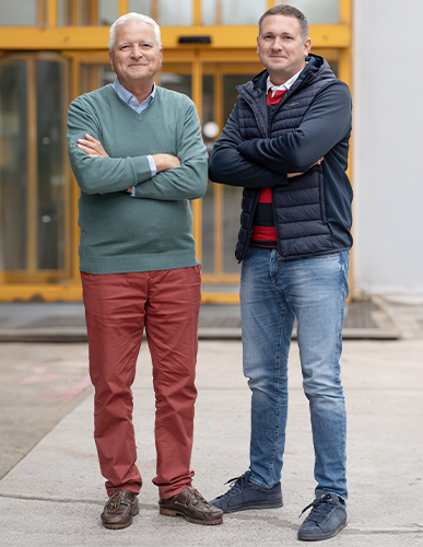 Die beiden Geschäftsinhaber: links Peter Schramek (Senior), rechts Andreas Schramek (Junior).